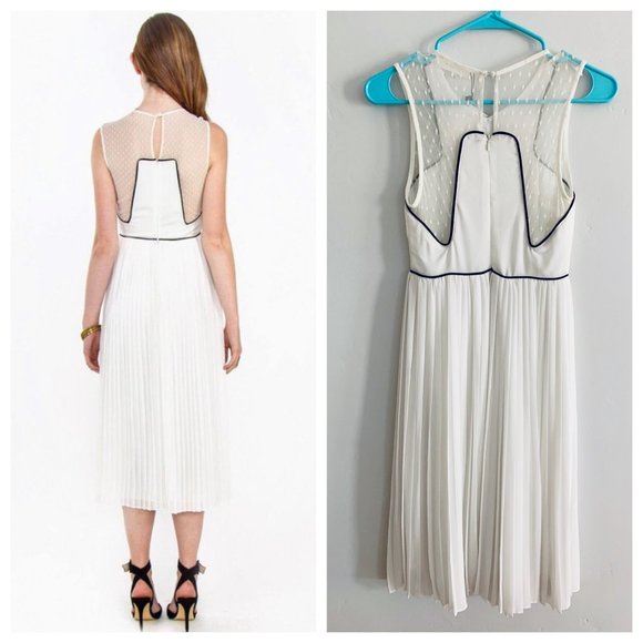 Sold Sugarlips White Pleated Lace A Line Dress - Picture 3 of 12